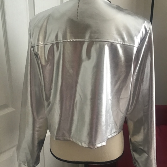 Vintage crop 80’s metallic chain jacket - Picture 7 of 8